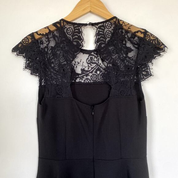 BB Dakota Cindy Lace Fit n' Flare Dress Black Small - Picture 6 of 9